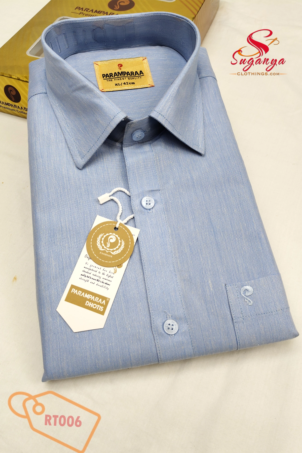 Royal Tissue Shirt & Dhoti Set – Ice Blue