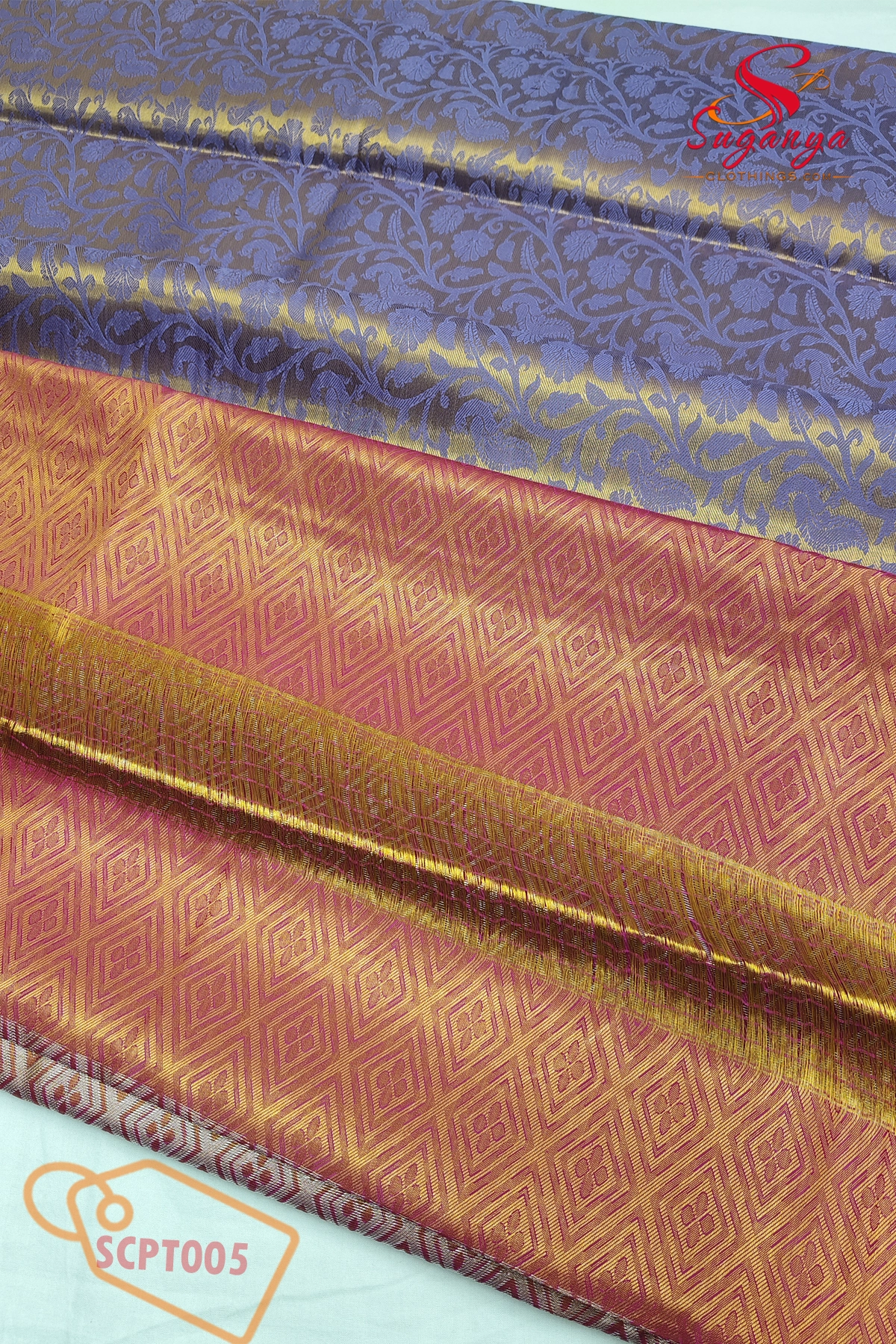 Poompavai – Tissue Bridal Saree Ultra Violet