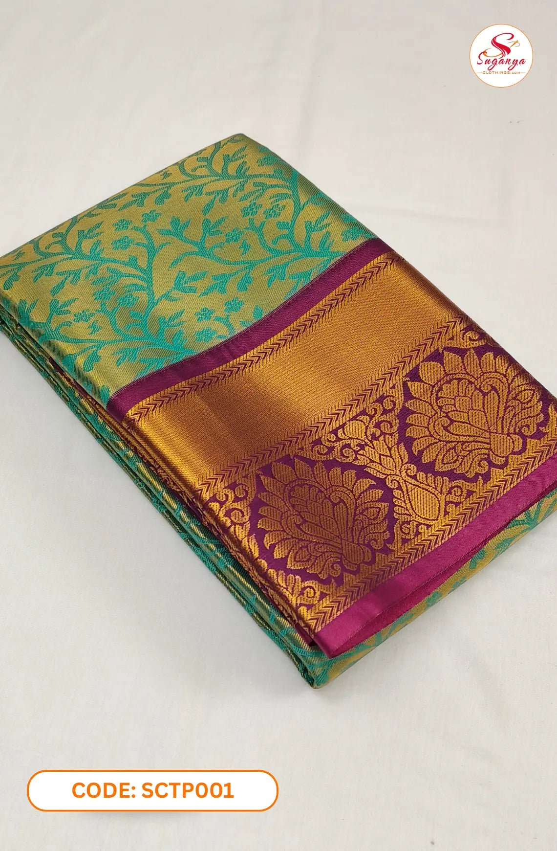 Poompava – Tissue Bridal Saree R Blue