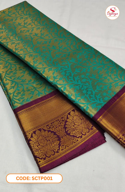 Poompava – Tissue Bridal Saree R Blue