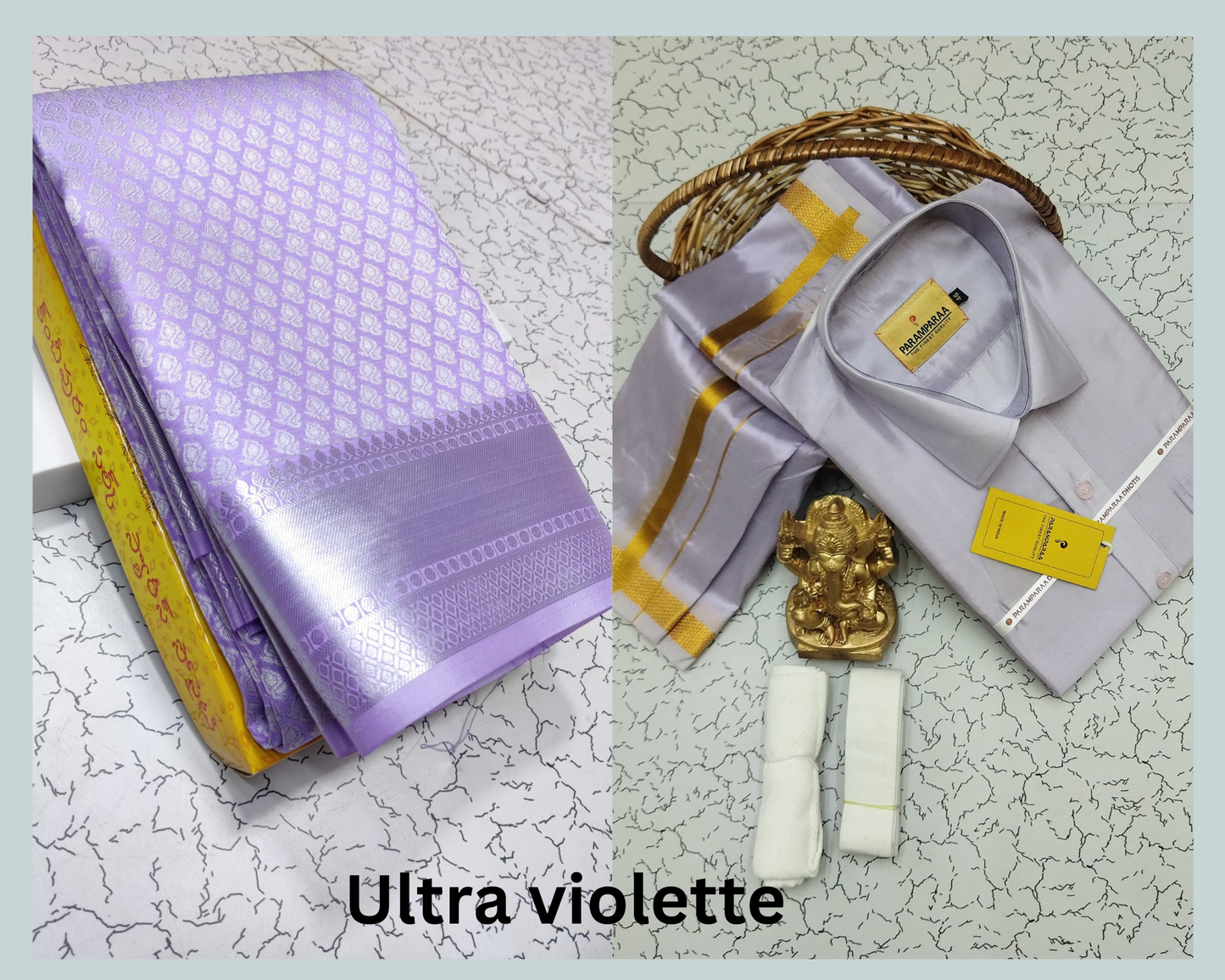 Art Silk Shirt and Dhoti Art silk Bridal Saree