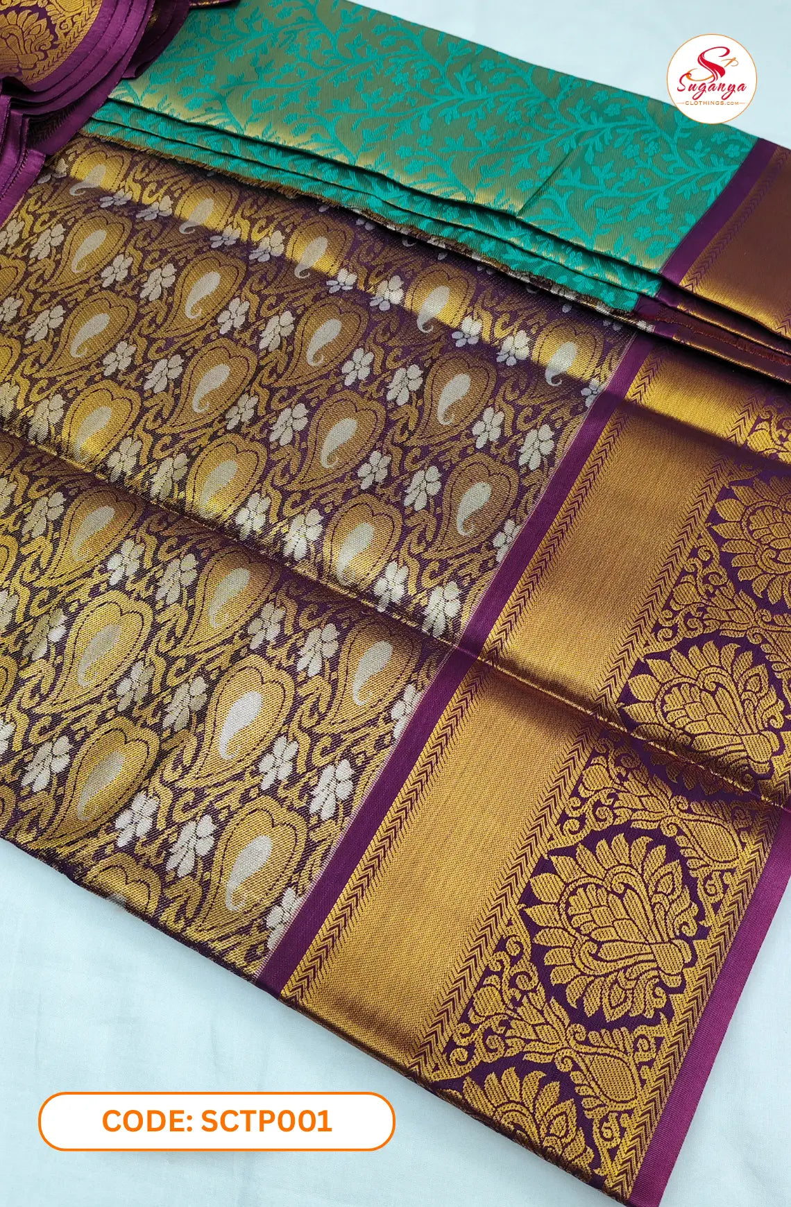 Poompava – Tissue Bridal Saree R Blue