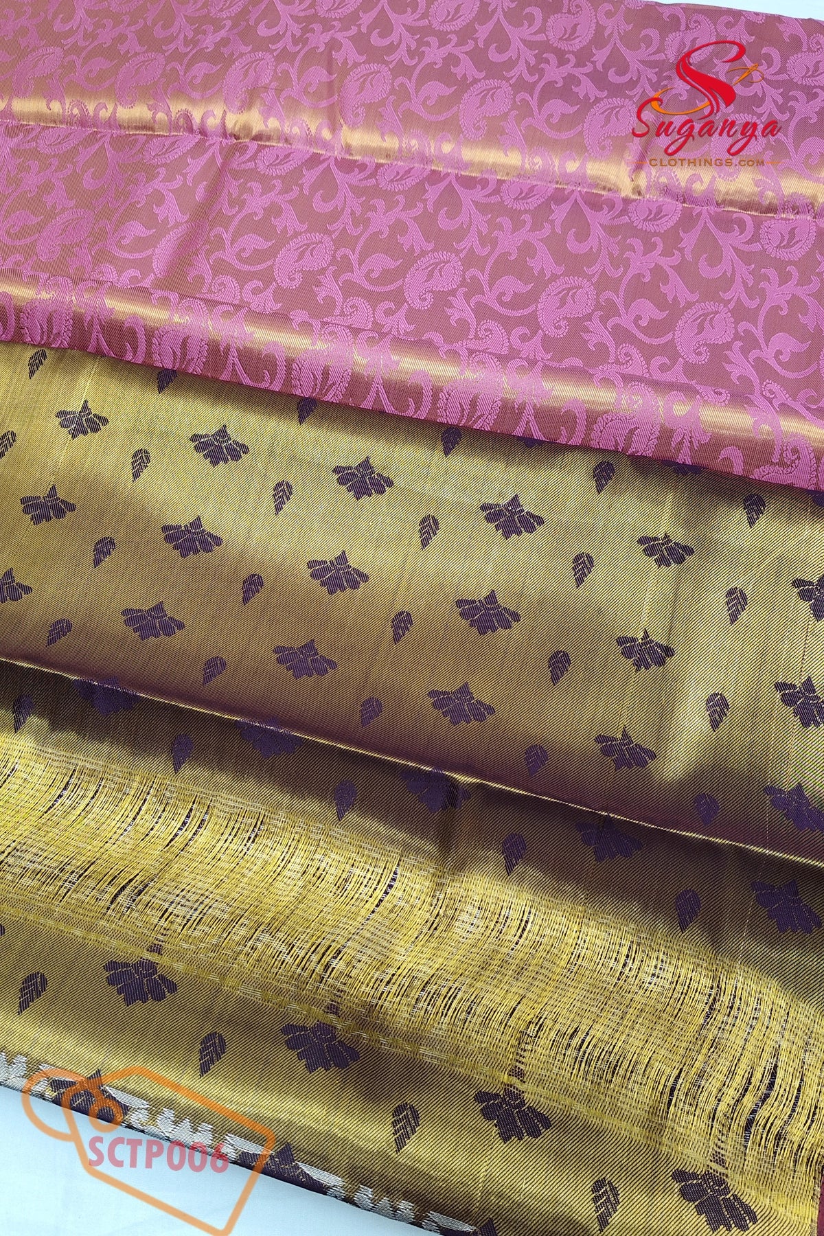 Poompavai – Tissue Bridal Saree Pink