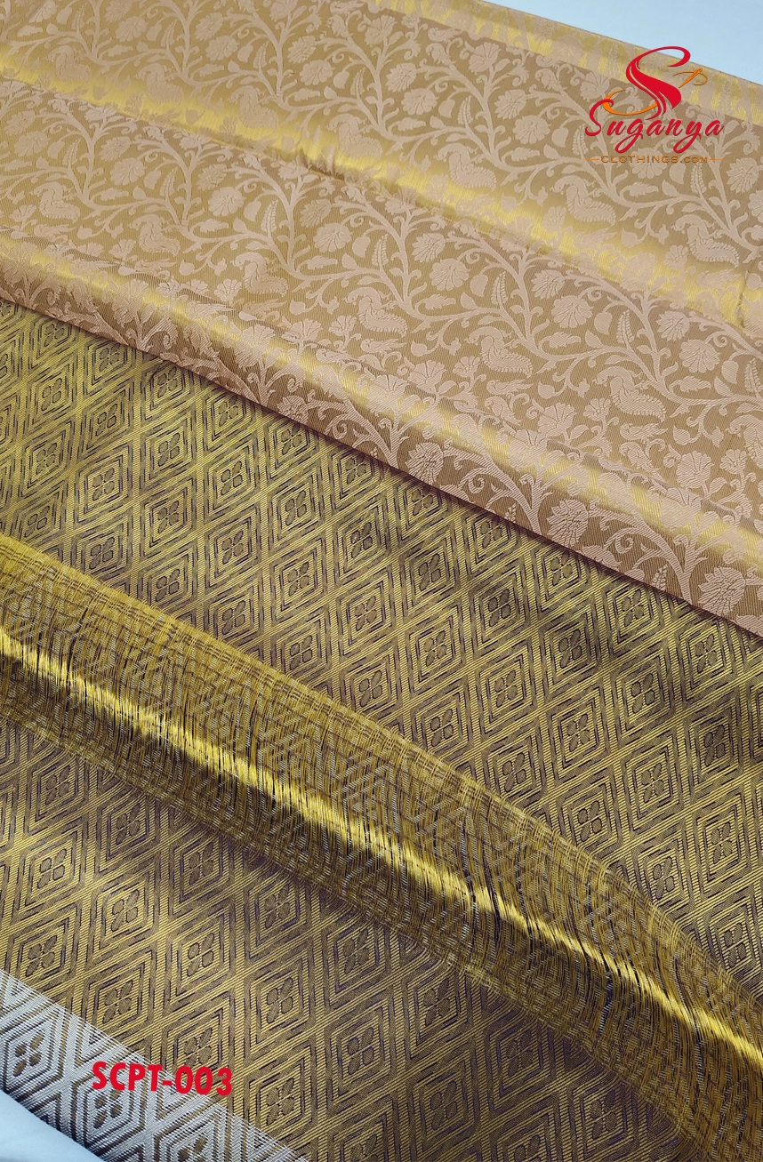 Poompavai – Tissue Bridal Saree Gold