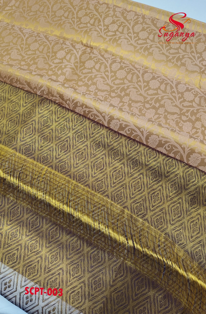 Poompavai – Tissue Bridal Saree Gold