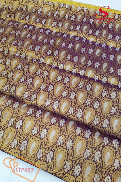 Poompavai – Tissue Bridal Saree Yellow