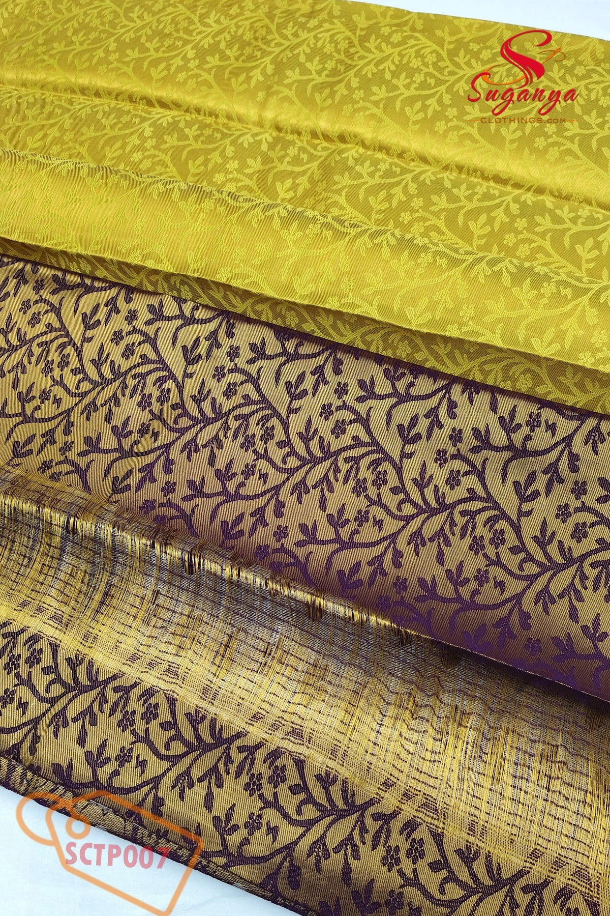 Poompavai – Tissue Bridal Saree Yellow